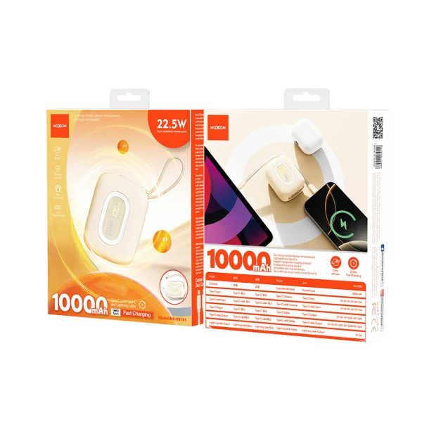 Power bank moxom mx-pb181 fast charging 22.5w 10000 mah bez