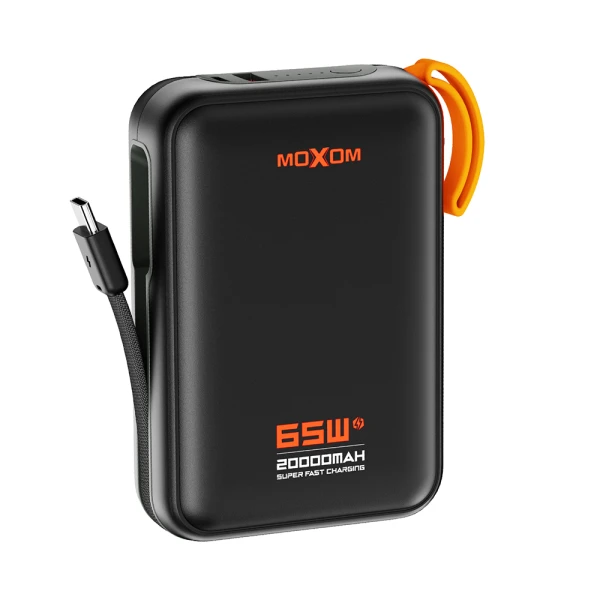 Power bank moxom mx-pb188 65w super fast 20000mah type c crni