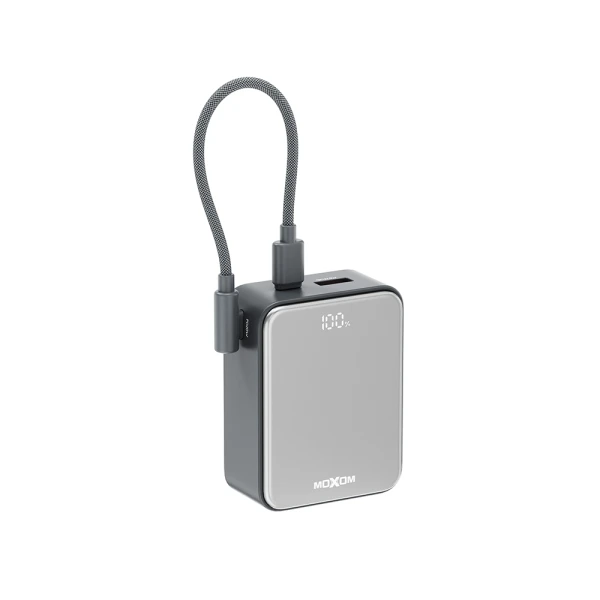 Power bank moxom mx-pb195 mini fast 22.5w type c - lightning 10000mah sivi