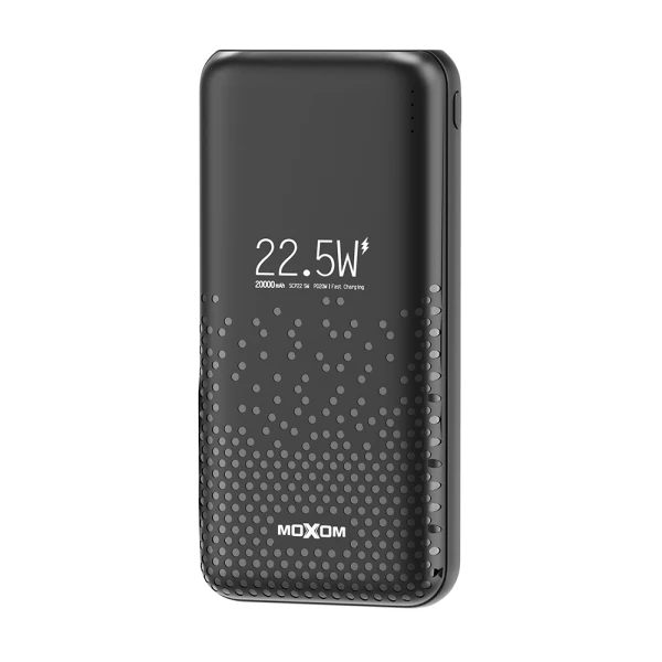 Power bank moxom mx-pb203 fast pd20w + scp22.5w 20000mah crni