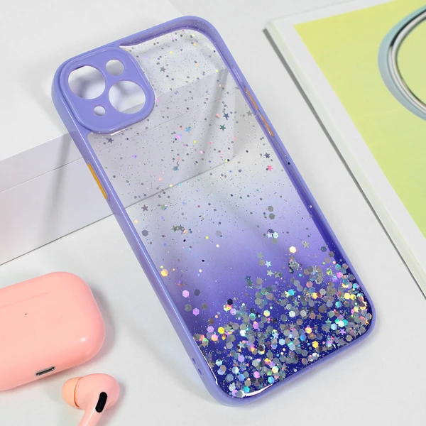 Torbica Frame Glitter za iPhone 14 Plus 6.7  ljubicasta