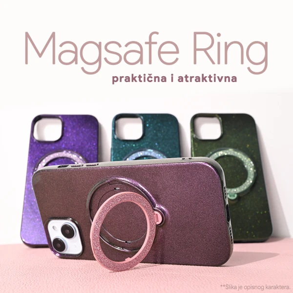 Torbica Magsafe Ring za iPhone 15 Plus 6.7 ljubicasta