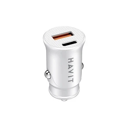Havit auto punjač CC2022 dual port PD20W USB-A+ USB-C