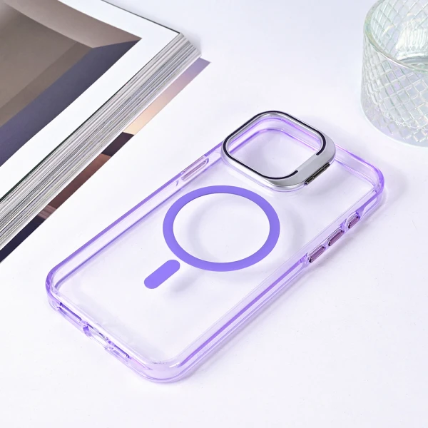 Torbica Magsafe transparent za iPhone 13 Pro Max 6.7 ljubicasta