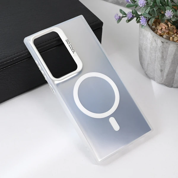 Torbica Magsafe Clear za Samsung S928B Galaxy S24 Ultra srebrna