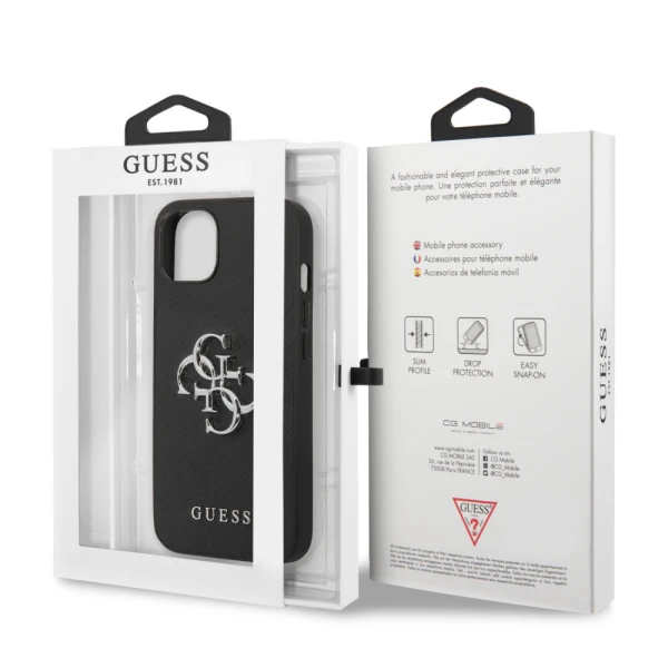 Torbica Guess Saffiano Big za iPhone 13 6.1 crna (GUHCP13MSA4GSBK)