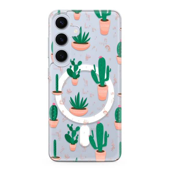 Futrola silikonska print magsafe za samsung s921b galaxy s24 5g cactus
