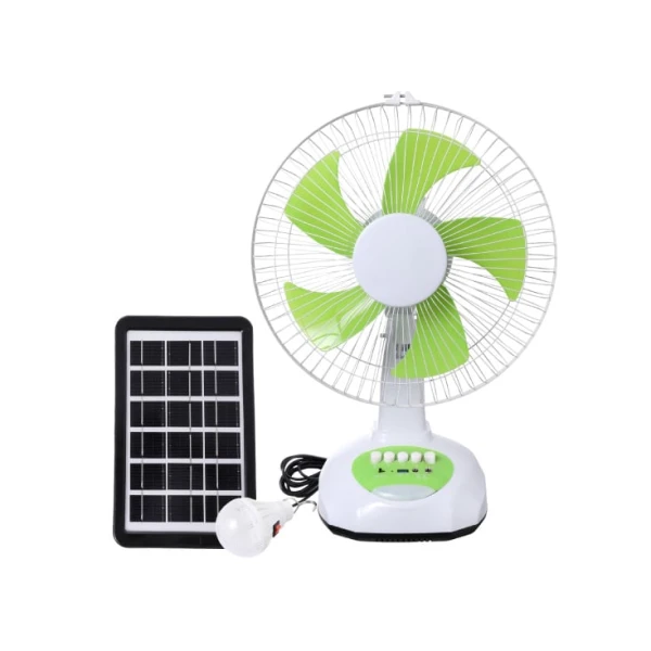 Stoni punjivi ventilator sa solarnim panelom i LED lampom