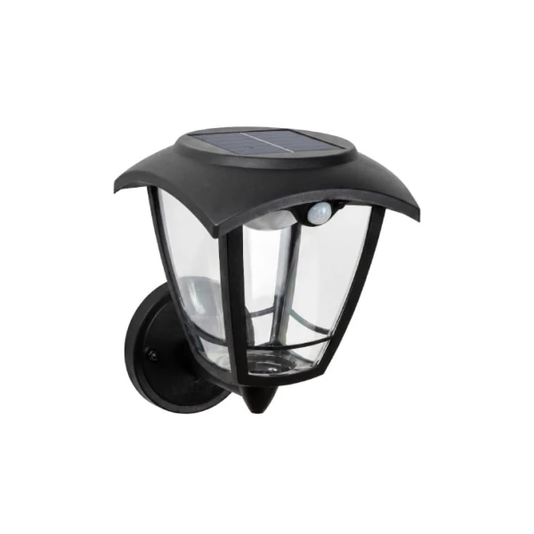 EUROLAMP solarna zidna lampa sa senzorom pokreta, 3W, 400lm, crna