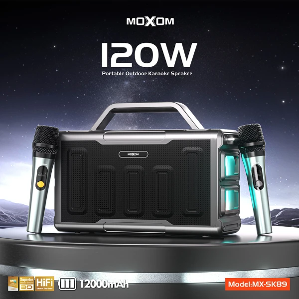 Zvucnik bluetooth moxom mx-sk89 sa dva mikrofona crni