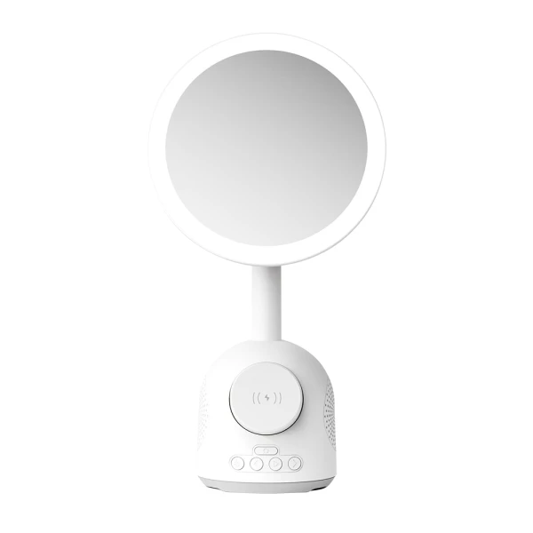 Zvucnik bluetooth + ogledalo makeup + bezicni punjac magsafe sy-w02250 beli