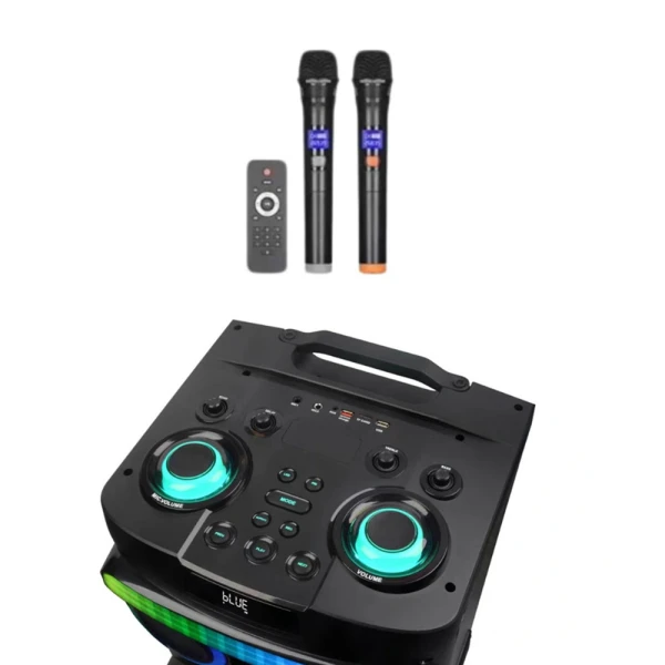 Zvucnik bluetooth ndr-21280 100w 2*12 inca sa dva mikrofona crni