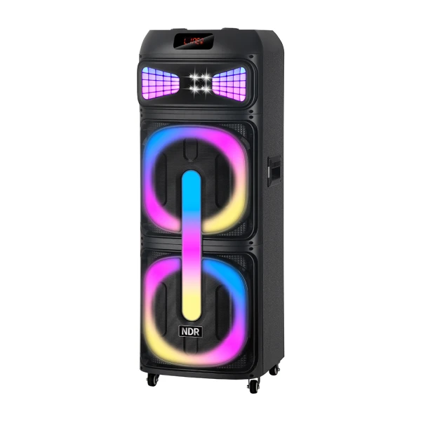 Zvucnik bluetooth ndr-2250 100w 2*12 inca sa dva mikrofona crni