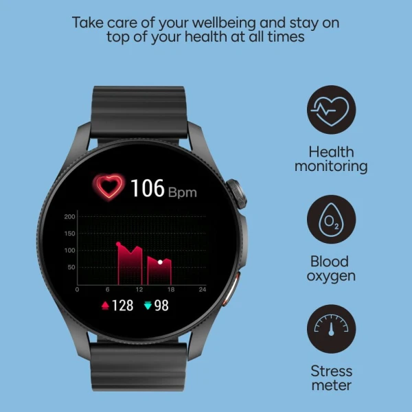 ''Smart watch KSIX BXSW33N Horizon, 1.43'''' Amoled, GPS,crni''