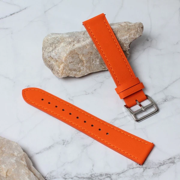 Narukvica kozna klasik za smart watch Samsung 4, 5 20mm narandzasta