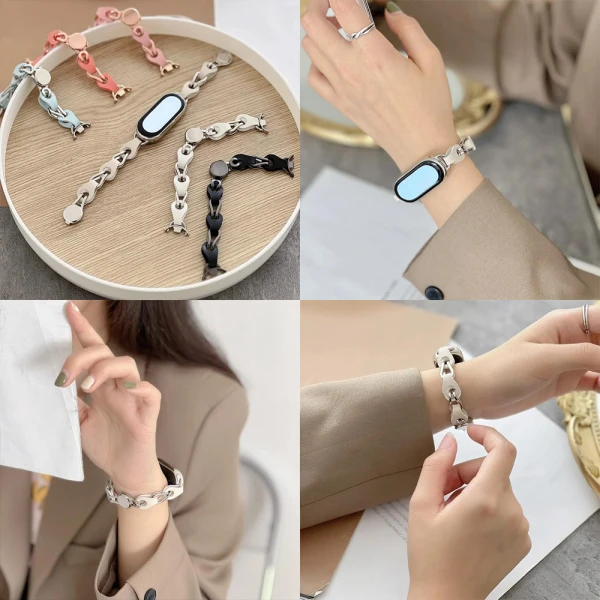 Narukvica za smart watch Xiaomi Mi Band M8/M9 metalna crna