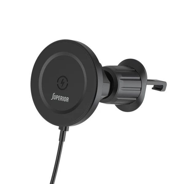 Drzac za mobilni telefon superior  su-d102 sa bezicnim punjenjem (magnet i ventilacija) crni