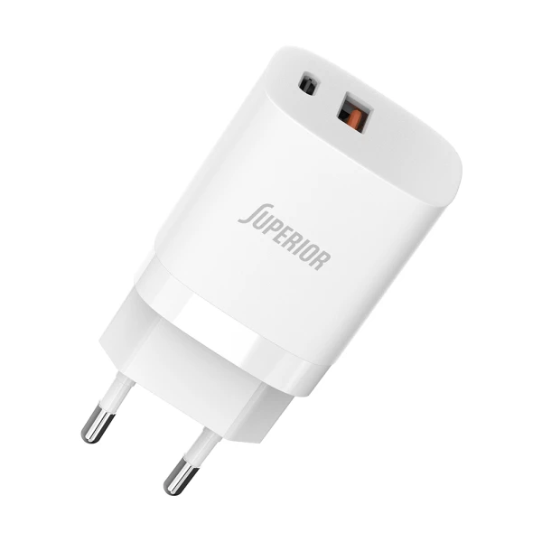 Kuciste punjaca comicell superior co-3002acl fast pd type c + usb 33w 3a belo