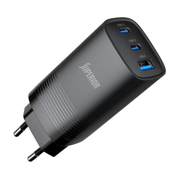 Kuciste punjaca comicell superior co-6501l 65w gan fast pd + usb crno