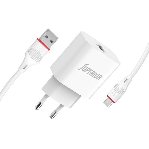 Kucni punjac comicell superior co-ba21a fast qc3.0 18w 3a micro usb beli