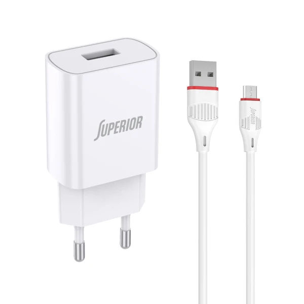 Kucni punjac comicell superior co-dc21 2.1a micro usb beli