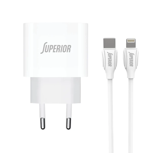 Kucni punjac comicell superior co-dc56 fast pd 20w 3a type c na lightning beli (cert)