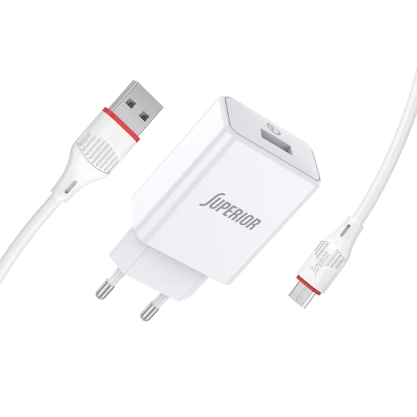 Kucni punjac superior su-p101 fast qc3.0 18w 3a micro beli