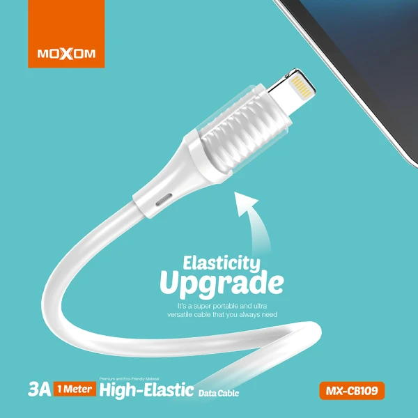 Usb data kabal moxom mx-cb109 3a lightning 1m beli