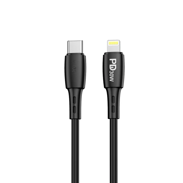 Usb data kabal moxom mx-cb132 pd 30w type-c na lightning 1m crni