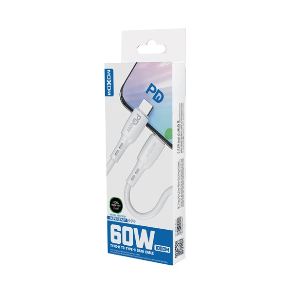Usb data kabal moxom mx-cb134 pd 60w type-c na type-c 1m beli
