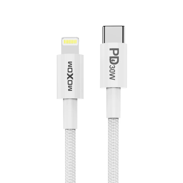 Usb data kabal moxom mx-cb136 pd 30w type-c na lightning 1m beli