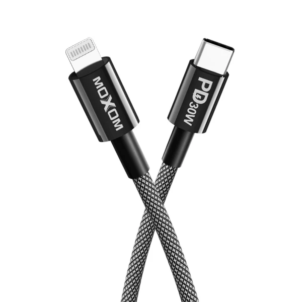 Usb data kabal moxom mx-cb136 pd 30w type-c na lightning 1m crni