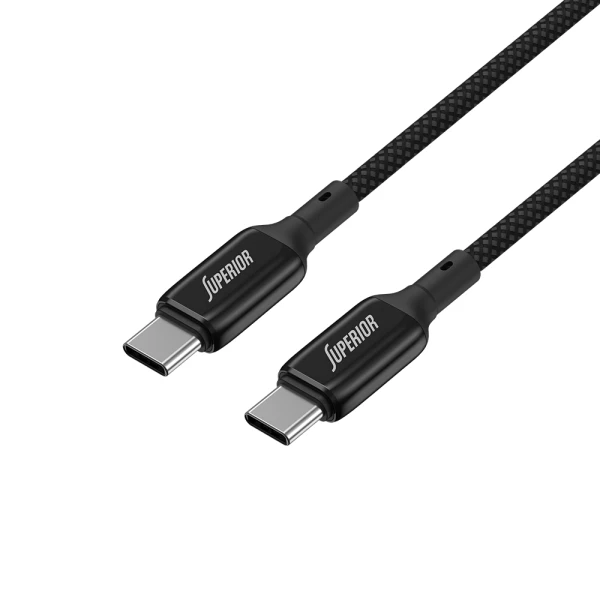 Usb data kabal superior su-k105 cink 60w 3a type c na type c 1m crni