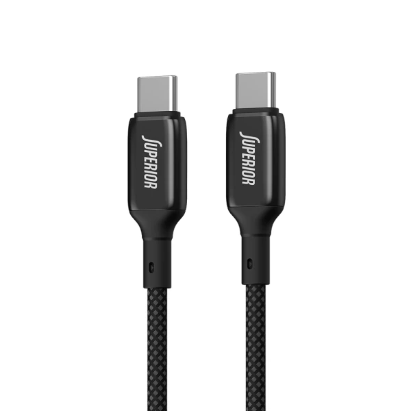 Usb data kabal superior su-k105 cink 60w 3a type c na type c 1m crni