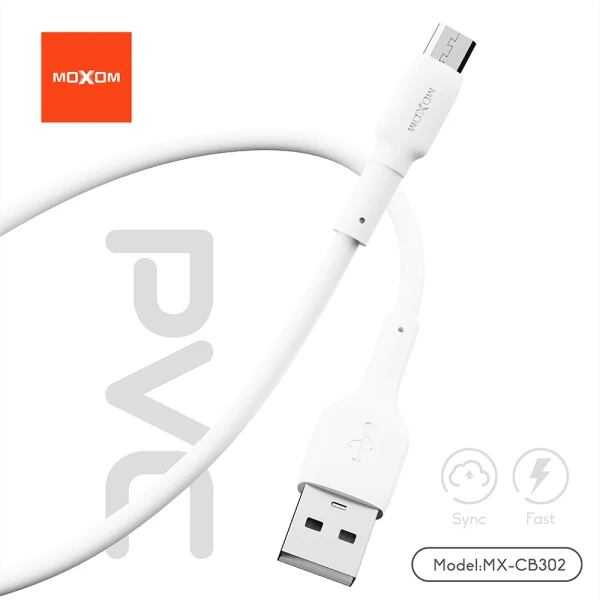 Usb data kabal moxom mx-cb302 3a micro 1m beli