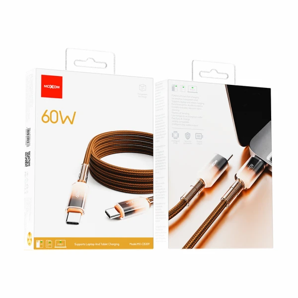Usb data kabal moxom mx-cb309 pd 60w type-c na type-c 1m zlatni