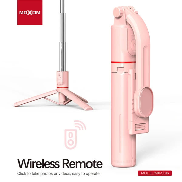 Selfie drzac/tripod moxom mx-ss16 pink