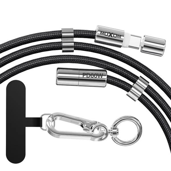Usb data kabal moxom mx-cb312 type c na type c strap crni