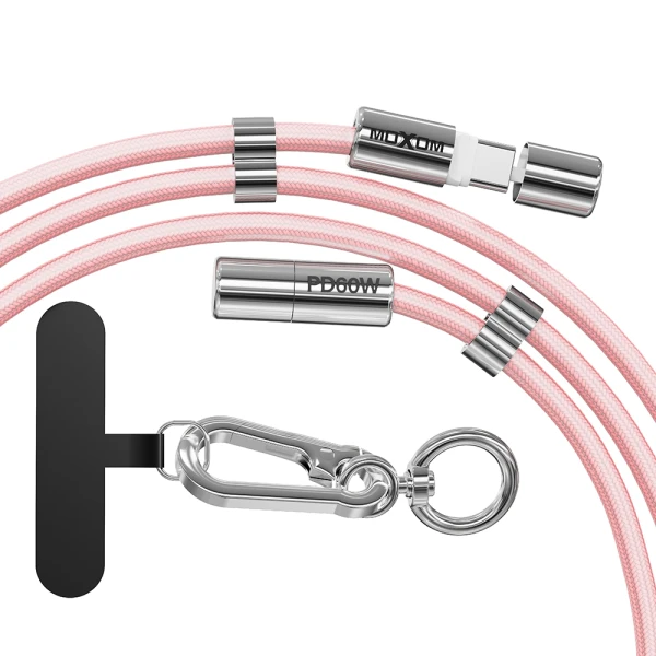 Usb data kabal moxom mx-cb312 type c na type c strap pink