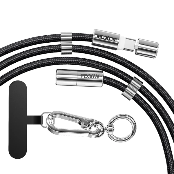 Usb data kabal moxom mx-cb313 type-c to lightning strap crni
