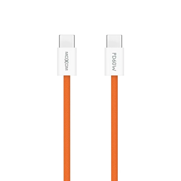 Usb data kabal moxom mx-cb369 pleteni fast 60w 3a type-c na type-c 1m narandzasti