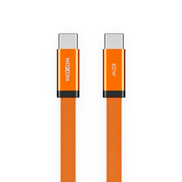 Usb data kabal moxom mx-cb372 pleteni fast 60w 3a type-c na type-c 1m narandzasti
