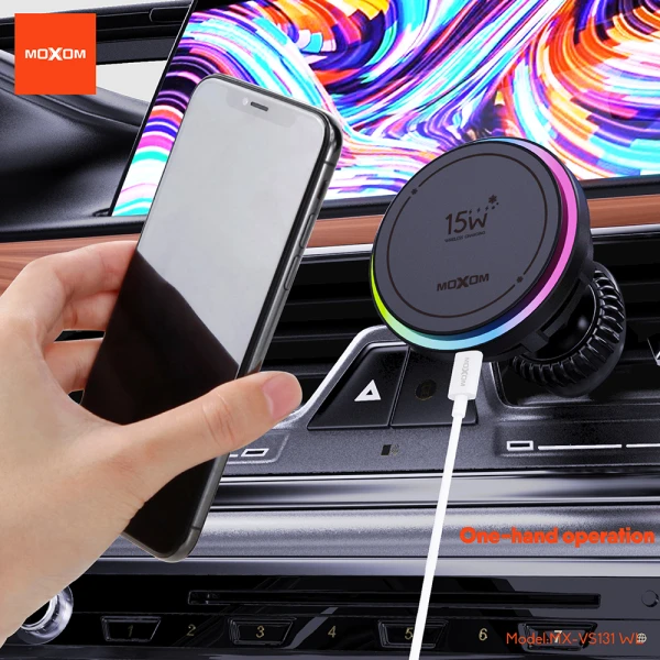 Drzac za mobilni telefon moxom mx-vs131 wireless 15w crni