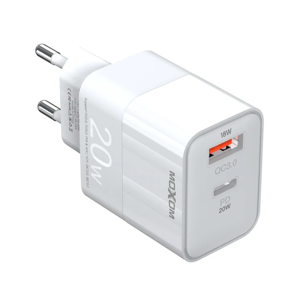 Kucni punjac moxom mx-hc134 20w type c na type c beli