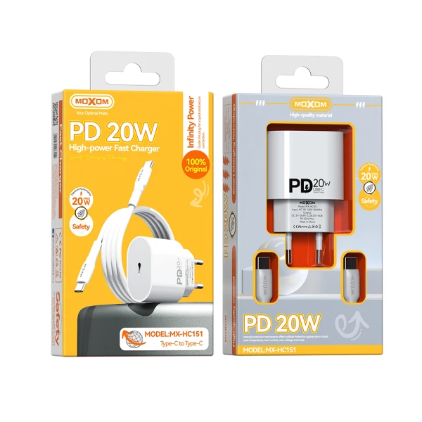 Kucni punjac moxom mx-hc151 20w type-c na type-c beli