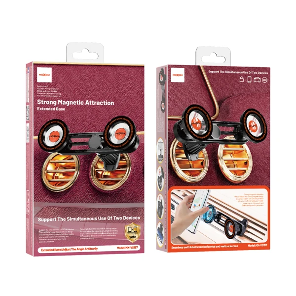 Drzac za mobilni telefon moxom mx-vs157 (za dva telefona) ventilacija crni