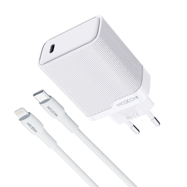 Kucni punjac moxom mx-hc293 20w type-c na lightning beli