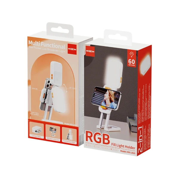 Drzac i kompaktno sklopivo led rgb svetlo moxom mx-lb10 belo