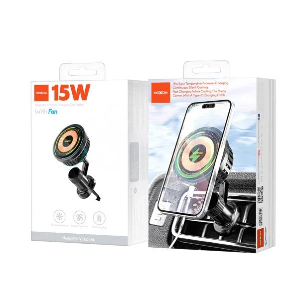 Drzac za mobilni telefon moxom mx-vs135 wireless 15w crni