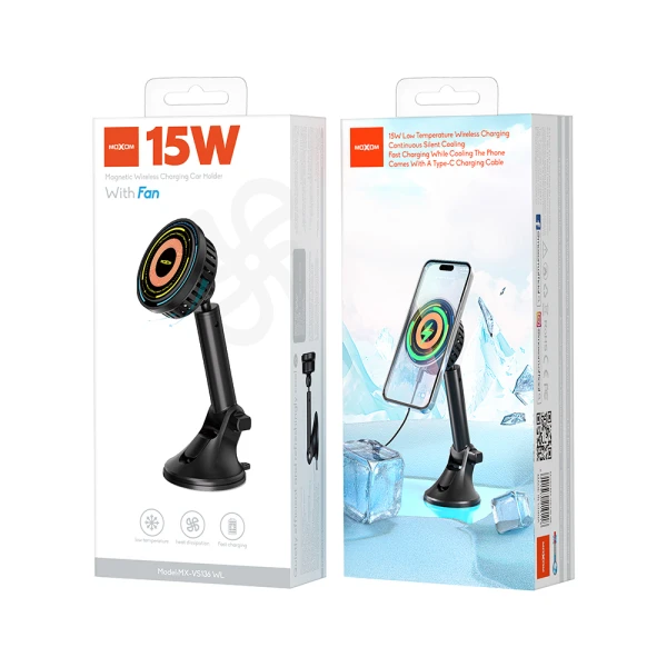 Drzac za mobilni telefon moxom mx-vs136 wireless 15w crni
